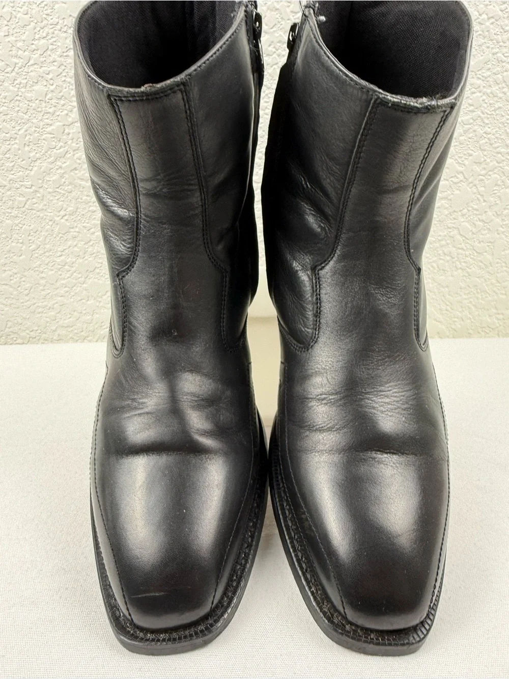 Laredo Hoxie 62009 Western Ankle Boots | Black Leather | Side Zip | Men's 10D